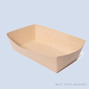 Bandeja rectangular kraft S