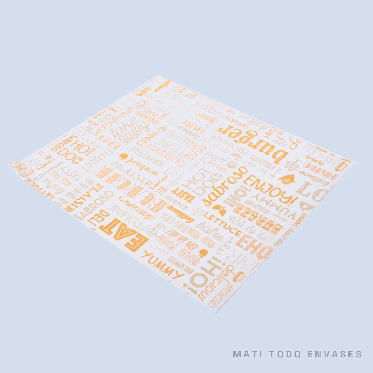 Papel antigrasa parole naranja