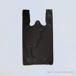 Bolsa tipo camiseta negra 40 × 50 cm