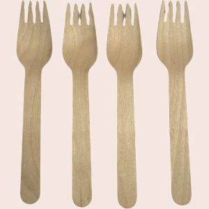 Tenedor de madera 16 cm · 100 u