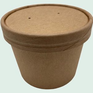 Pote kraft 8 oz con tapa eco · 25 u