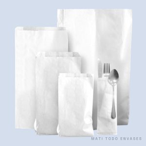 Saco de papel kraft blanco 1/8 kg · 14 × 6,5 cm